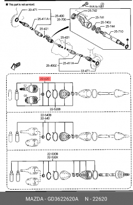ШРУС GD3622620A MAZDA
