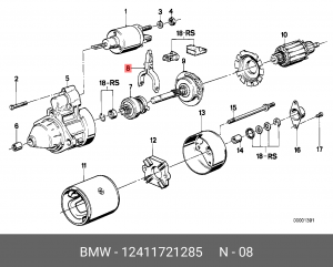 рычаг включения, стартер 12 41 1 721 285 BMW