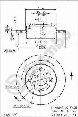 Тормозной диск 08.5862.10 BREMBO