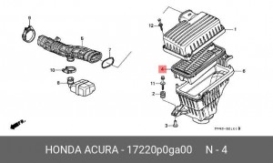Фильтр воздушный 17220P0GA00 HONDA