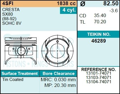 Поршень 46289100 TEIKIN