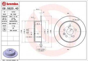 Тормозной диск 08.5625.40 BREMBO