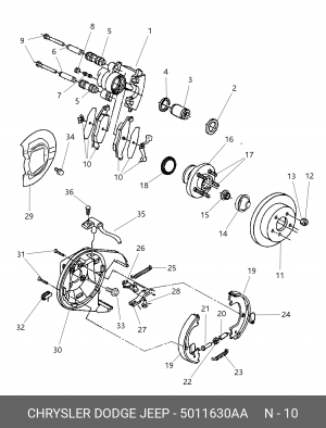 Комплект тормозных колодок, диско 5011630AA CHRYSLER