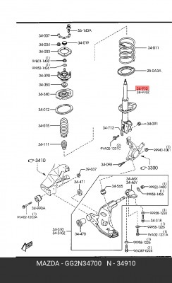 Амортизатор подвески GG2N34700 MAZDA
