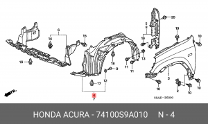 Подкрылок 74100S9A010 HONDA