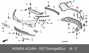 Накладка бампера 04715SMGE00ZZ HONDA