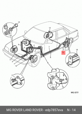 Тормозной шланг EDP7857EVA MG ROVER LAND ROVER