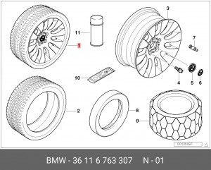 Колесо в сборе 36 11 6 763 307 BMW