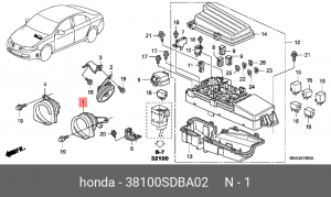 Сигнал звуковой 38100SDBA02 HONDA
