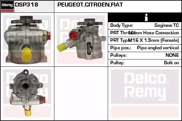 Гидравлический насос, рулевое управление DSP318 DELCO REMY