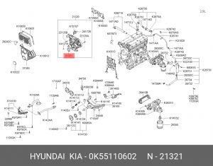 Уплотняющее кольцо, коленчатый вал 0K55110602 HYUNDAI KIA