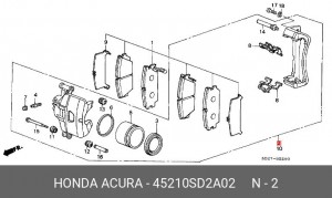 Тормозной суппорт 45210SD2A02 HONDA