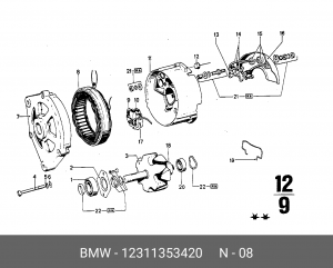 Статор, генератор 12 31 1 353 420 BMW