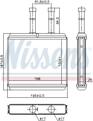 Теплообменник, отопление салона 76504 NISSENS