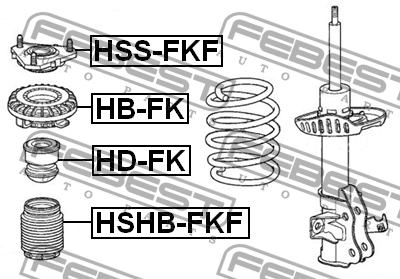 Подшипник опоры амортизатора подвески HB-FK FEBEST