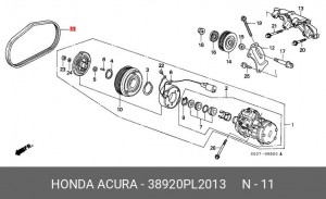 Поликлиновой ремень 38920-PL2-013 HONDA