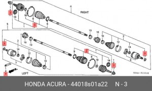 Пыльник ШРУСа (комплект) 44018S01A22 HONDA
