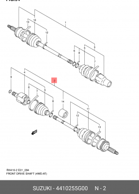 Шарнирный комплект, приводной вал 44102-55G00 SUZUKI