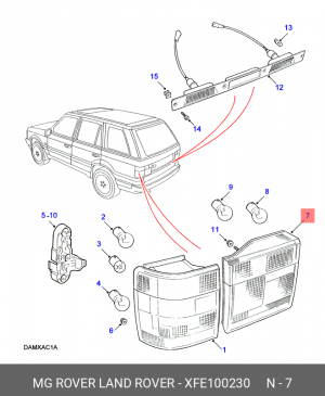 Задний фонарь XFE100230 LAND ROVER