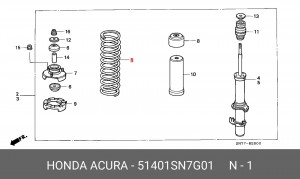 Пружина ходовой части 51401SN7G01 HONDA