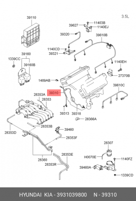 Датчик положения коленвала 3931039800 HYUNDAI KIA