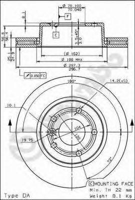 Тормозной диск 09.6839.10 BREMBO