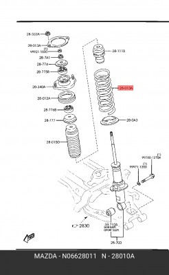 Пружина подвески N066-28-011 MAZDA