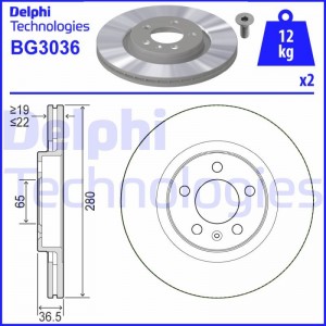 Тормозной диск BG3036 DELPHI