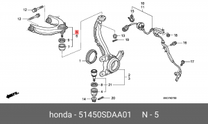Рычаг независимой подвески колеса, подвеска колеса 51450-SDA-A01 HONDA