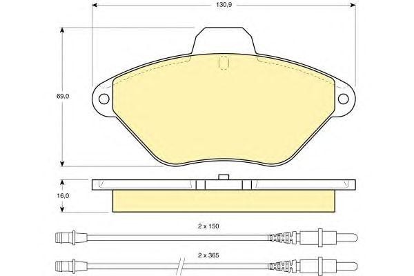 Комплект тормозных колодок, диско 6111023 GIRLING