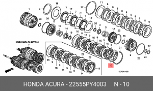 Диск фрикционный АКПП 22555PY4003 HONDA