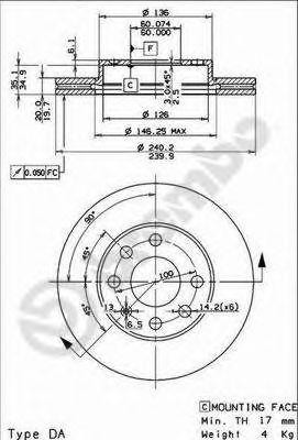 Тормозной диск 09.8635.10 BREMBO