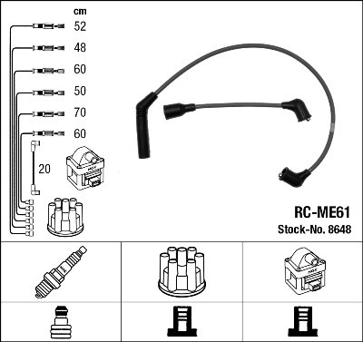 Ккомплект проводов зажигания RCME61 NGK NTK