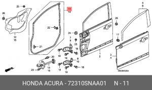 Уплотнитель дверного проема 72310SNAA01 HONDA