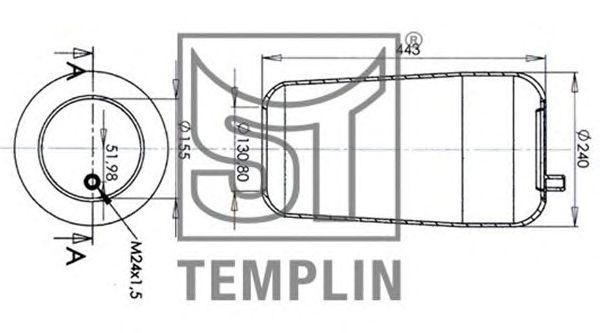 Кожух пневматической рессоры 040606006941 TEMPLIN
