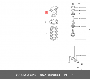 Отбойник амортизатора подвески 4521008000 SSANG YONG
