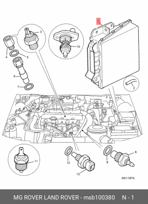 Блок управления, система впрыска MSB100380 MG ROVER LAND ROVER