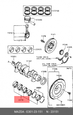 Подшипник коленвала E301-23-151 MAZDA