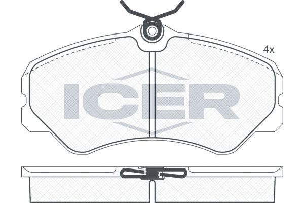 Комплект тормозных колодок, диско 140783 ICER