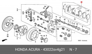 Комплект тормозных колодок, диско 43022SV4G21 HONDA