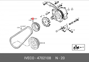 Ременный шкив, генератор 4702108 IVECO