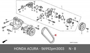 Клиновой ремень 56992-PM3-003 HONDA