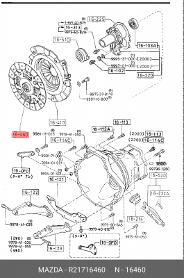 Диск сцепления R21716460 MAZDA