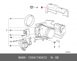 Патрубок дроссельной заслонки 13 54 1 743 412 BMW
