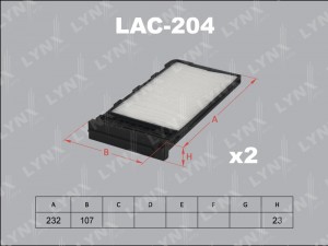 Фильтр салона LAC-204 LYNXAUTO