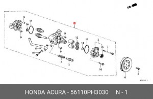 Гидравлический насос, рулевое управление 56110PH3030 HONDA