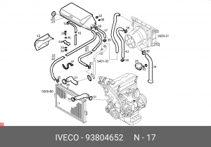 Шланг радиатора 93804652 IVECO