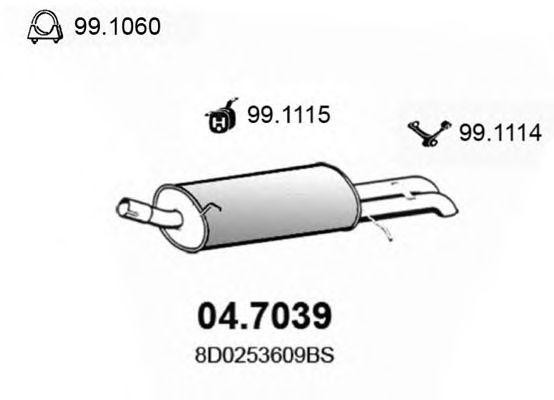 Глушитель выхлопных газов конечный 047039 ASSO