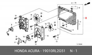 Радиатор охлаждения ДВС 19010RL2G51 HONDA