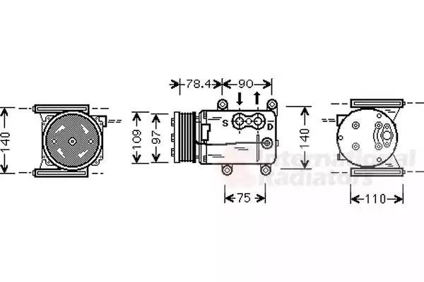 Компрессор, кондиционер 7700K025 VAN WEZEL